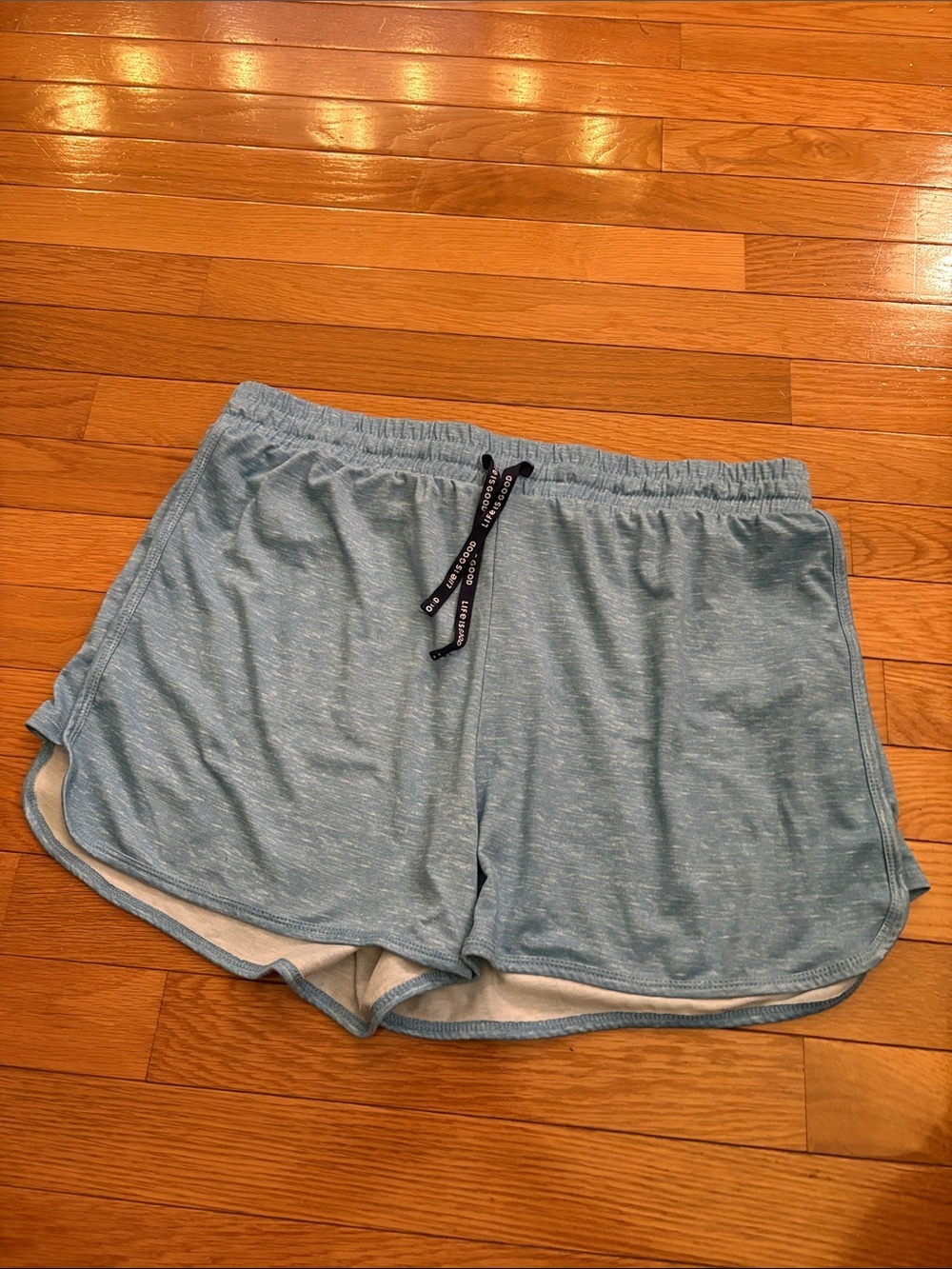 Life Is Good Heathered Light Blue Athletic Lounge Shorts